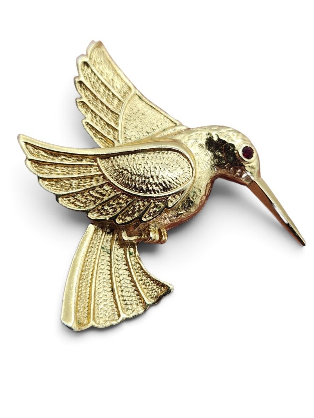 Vintage Avon Golden Hummingbird Brooch Pin